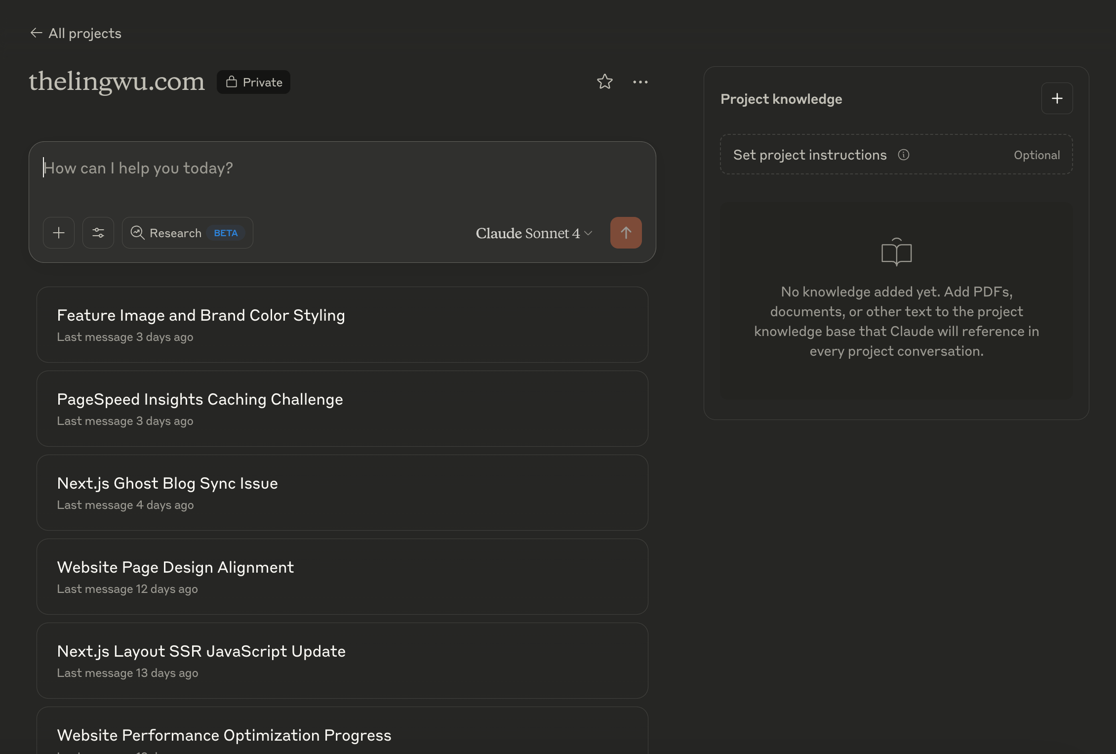 A screenshot of my Claude dashboard, with 17 chats, all reaching max